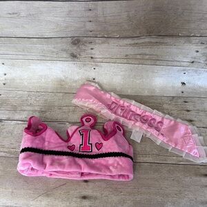 Celebrity Pink Princess Crown and Sash Set
